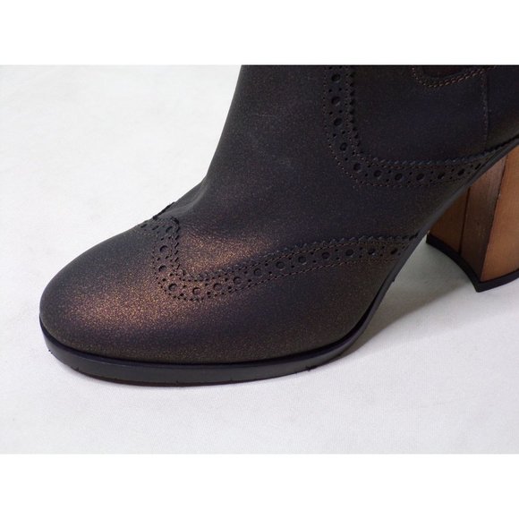 VALENTINA RANGONI FIRENZE Short Boot Block Heel Bronze 7 NEW - Picture 9 of 10